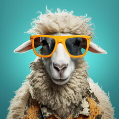 Obraz premium sheep wearing sunglasses
