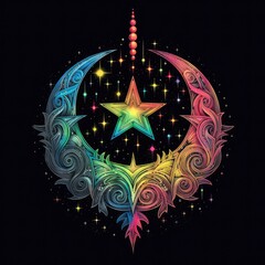 Sacred Mystical Star Symbol Magical Emblem