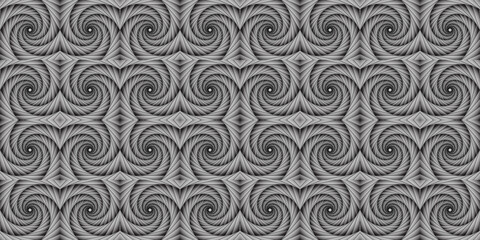 Abstract spiral background image similar to sheep's horns in black and white tones.