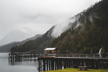 Cold Alaskan Lake View Mountains