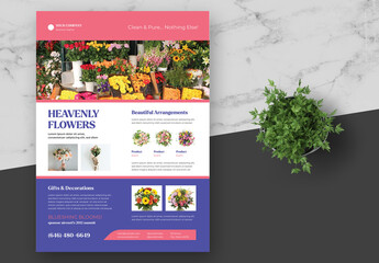 Pink and Purple Flower Arrangements Flyer