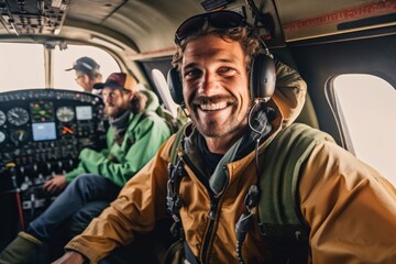 Fototapeta premium The joy to be a pilot