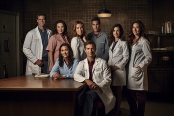 Portrait of a group of doctors and nurses in a medical office