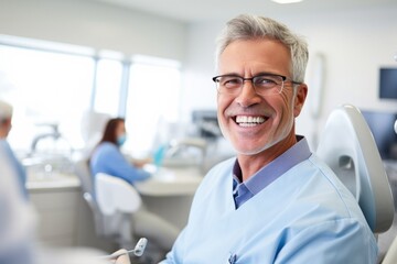 Obraz premium Group portrait photography of a detail-oriented dentist conducting a regular dental check-up 