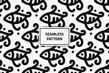 Seamless pattern with black and white color