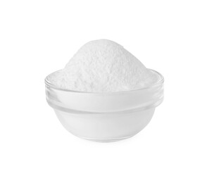 Bowl of natural starch isolated on white