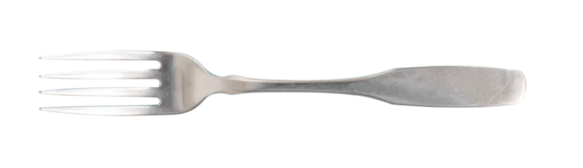 Rolgordijnen Isolated shiny metal stainless fork © clsdesign