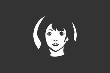 beautiful female characters suitable for business logos in the field of beauty and fashion
