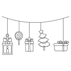 Christmas gift design outline