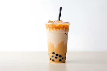 milk boba tea ice cup