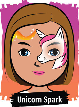 Face-Painting Creative Card Design- Unicorn