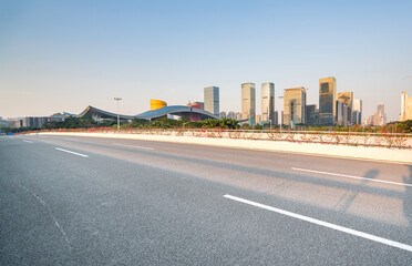 Empty city road in Shenzhen