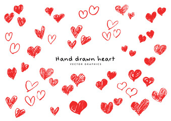 手描きのハート・ベクター素材