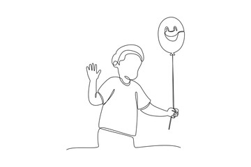 One continuous line drawing of World smile day concept. Doodle vector illustration in simple linear style. 