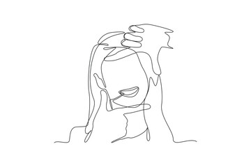 One continuous line drawing of World smile day concept. Doodle vector illustration in simple linear style. 