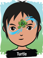 Face-Painting Creative Card Design- Turrle