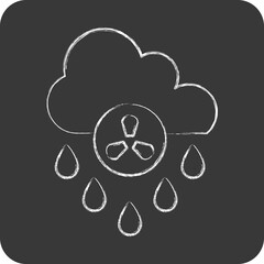 Icon Acid Rain. related to Environment symbol. chalk style. simple illustration. conservation. earth. clean