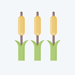 Icon Reeds. related to Environment symbol. flat style. simple illustration. conservation. earth. clean