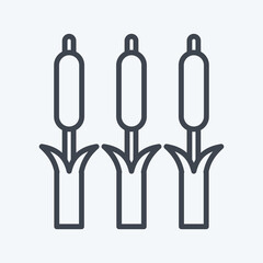 Icon Reeds. related to Environment symbol. line style. simple illustration. conservation. earth. clean