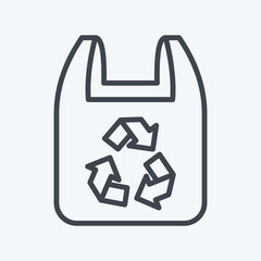 Icon Recycled Plastic Bag. related to Environment symbol. line style. simple illustration. conservation. earth. clean