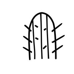 cactus line icon