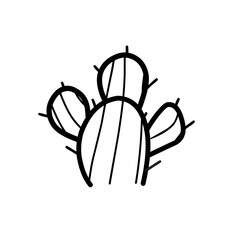 cactus line icon