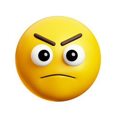 Angry face emoji, 3d style emoticon