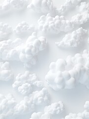 3D rendered realistic cloud copy space pattern wallpaper on white - obrazy, fototapety, plakaty