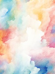 Abstract painted cloud brush strokes copy space pattern wallpaper on white