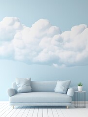 3D rendered realistic cloud copy space pattern wallpaper on white