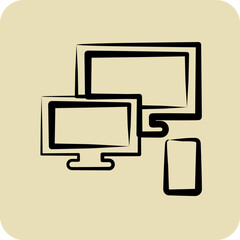 Icon Responsive. related to Education symbol. glyph style. simple design editable. simple illustration