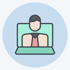 Icon Webinar. related to Education symbol. color mate style. simple design editable. simple illustration