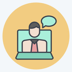 Icon Online Consutan. related to Education symbol. color mate style. simple design editable. simple illustration