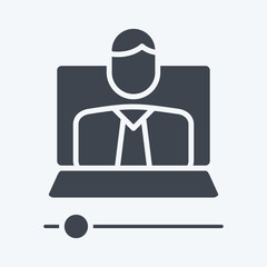 Icon Video Lesson. related to Education symbol. glyph style. simple design editable. simple illustration