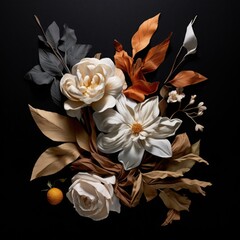 Beautiful floral composition on a black background