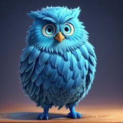 Obraz premium The Enchanting Blue Owl in Moonlit Serenity