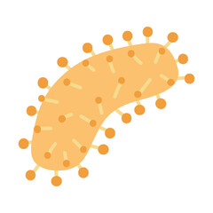 Rabies Iyssavirus Cause Of Rabies Disease Illustration. Virus and Bacteria Illustration Isolated In White Background.  Virus Bacteria Germs Designs.