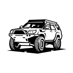 overland adventure car illustration vector