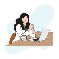 woman working on laptop