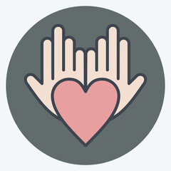 Icon Philanthropist. related to Volunteering symbol. color mate style. Help and support. friendship