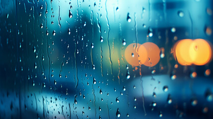 raindrops on the glass, abstract background, drops of water on the glass - obrazy, fototapety, plakaty