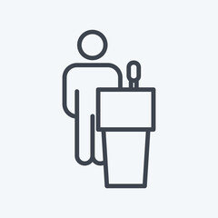 Icon Political Volunteering. related to Volunteering symbol. line style. Help and support. friendship