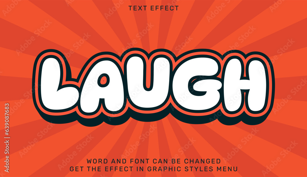 Poster laugh text effect template in 3d design