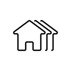 House real estate icon line design template vector
