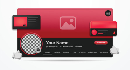 Template design for promotion youtube video. video player template design.	
