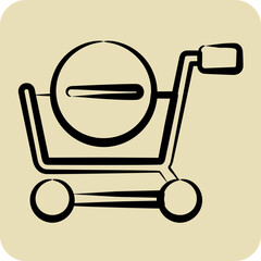 Icon Delete From Cart. related to Online Store symbol. glyph style. simple illustration. shop