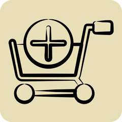 Icon Add. related to Online Store symbol. glyph style. simple illustration. shop