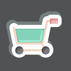 Sticker Shopping Cart. related to Online Store symbol. simple illustration. shop