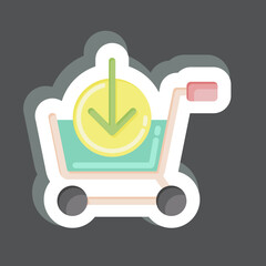 Sticker Download. related to Online Store symbol. simple illustration. shop