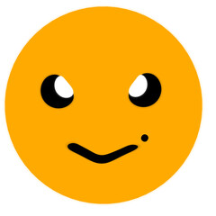 The emoticon has a mole on th mouth.